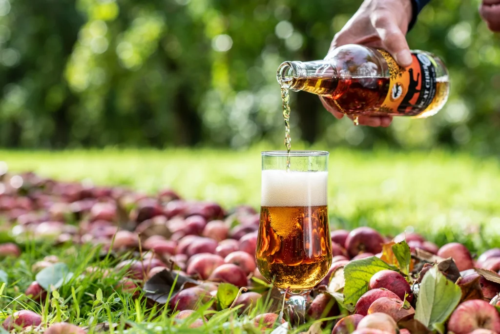 Pouring Dorset Nectar Cider